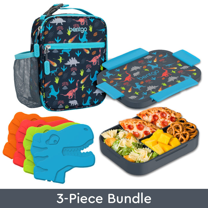 Bentgo Kids Snap & Go Lunch Box, Insulated Lunch Tote, & Ice Packs J1